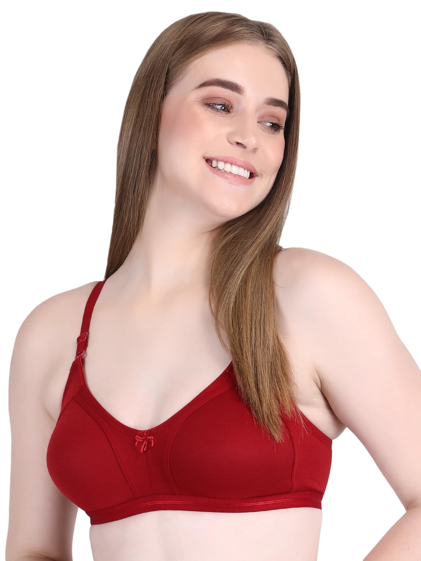 BODYSIZE Women’s Seamless Full Coverage Wirefree Cotton Bra | Everyday Wear, Sweat Absorbent, Soft Cotton Fabric for Ultimate Comfort
