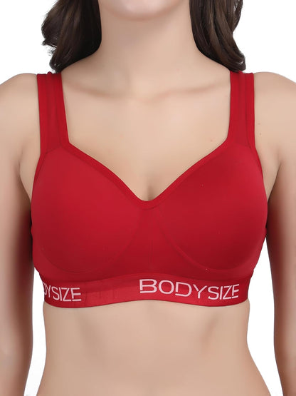 BODYSIZE Women's Padded Sports Bra SF-28 (heavily Padded, Super Soft Fabric, Gym Bra, Yoga Bra, Sweat Proof, Seamless Coton, Wire Free Bra).