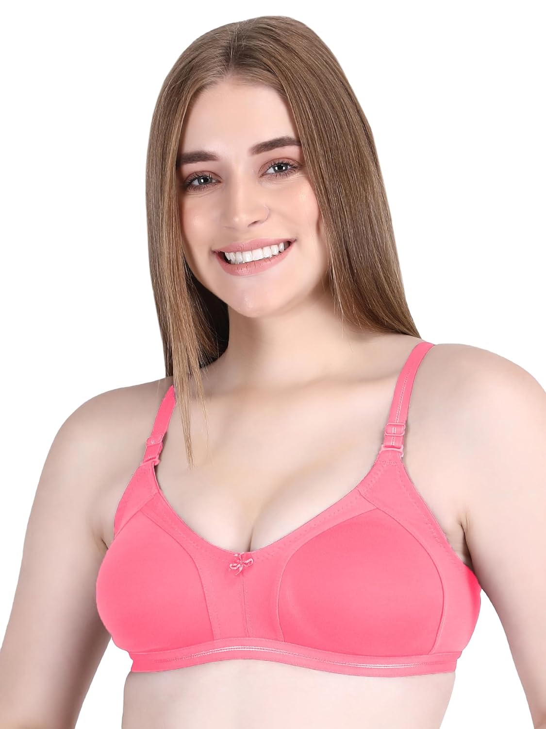 BODYSIZE Women’s Seamless Full Coverage Wirefree Cotton Bra | Everyday Wear, Sweat Absorbent, Soft Cotton Fabric for Ultimate Comfort